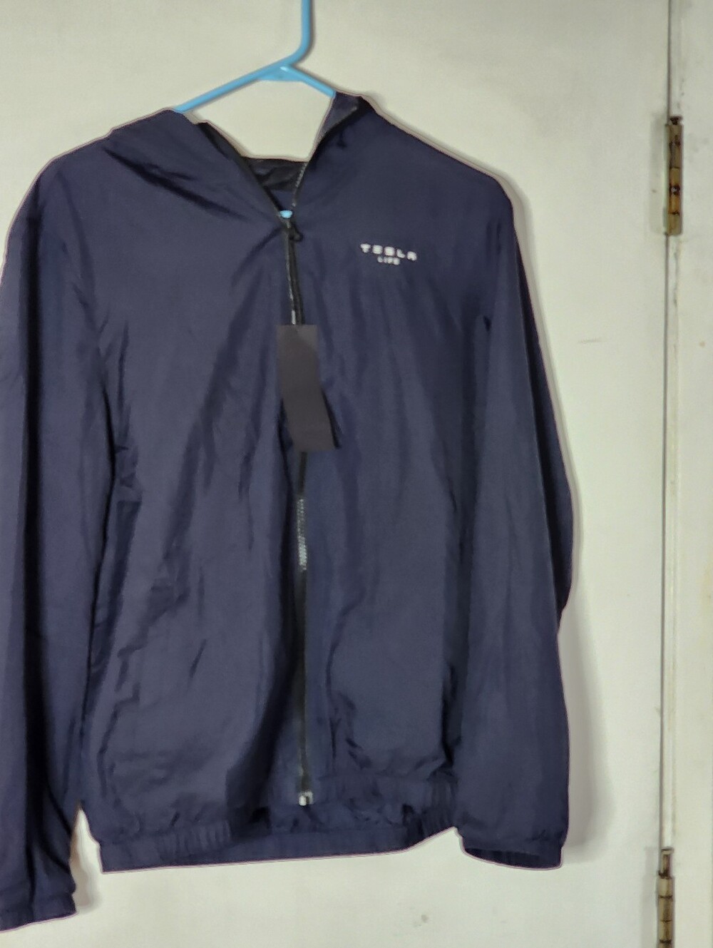 Tesla Navy Hooded Windbreaker - Men's Lightweight Zip Jacket